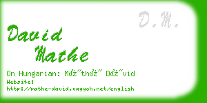 david mathe business card